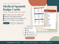 Medical Spanish Badge Cards: 18 badge-size reference cards, English and Spanish