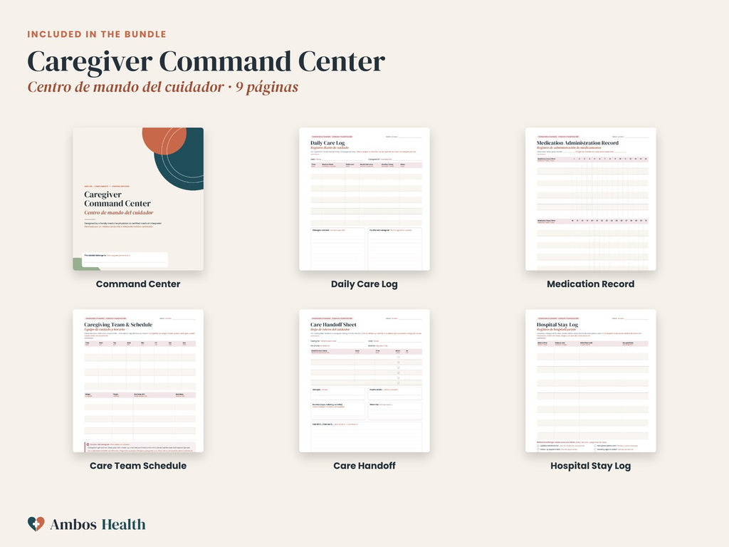 Caregiver command center pages