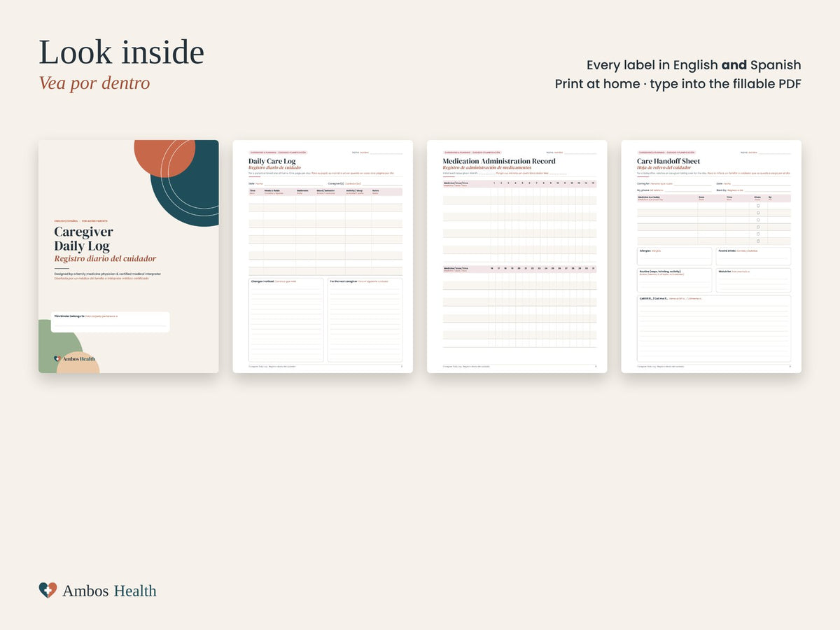 Caregiver log pages