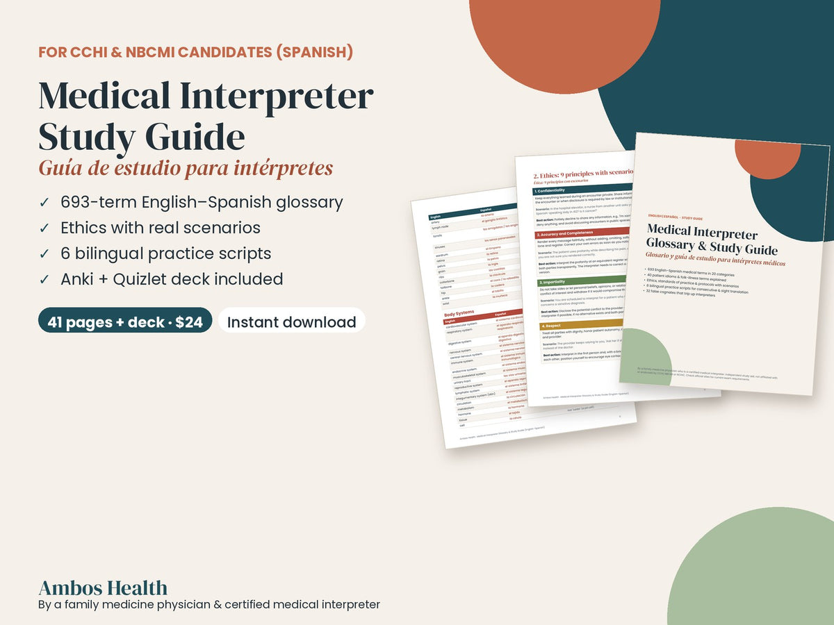 Spanish medical interpreter study guide