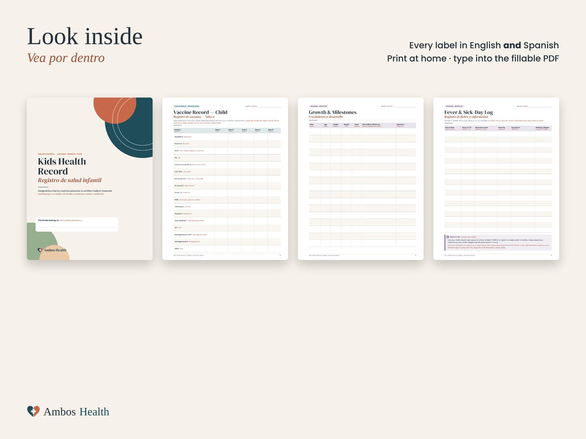 Child vaccine record page