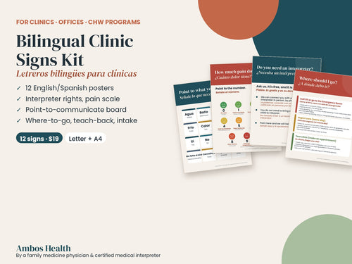 Bilingual clinic signs kit